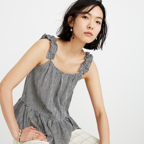 Madewell Ruffle-Strap Cami Top in Gingham - Picture 2 of 2